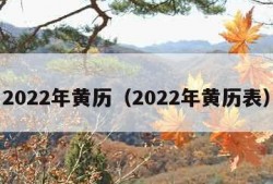 2022年黄历（2022年黄历表）