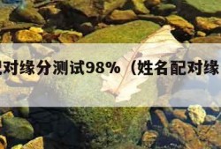 姓名配对缘分测试98%（姓名配对缘分测试打分）