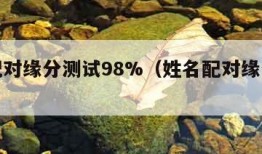 姓名配对缘分测试98%（姓名配对缘分测试打分）